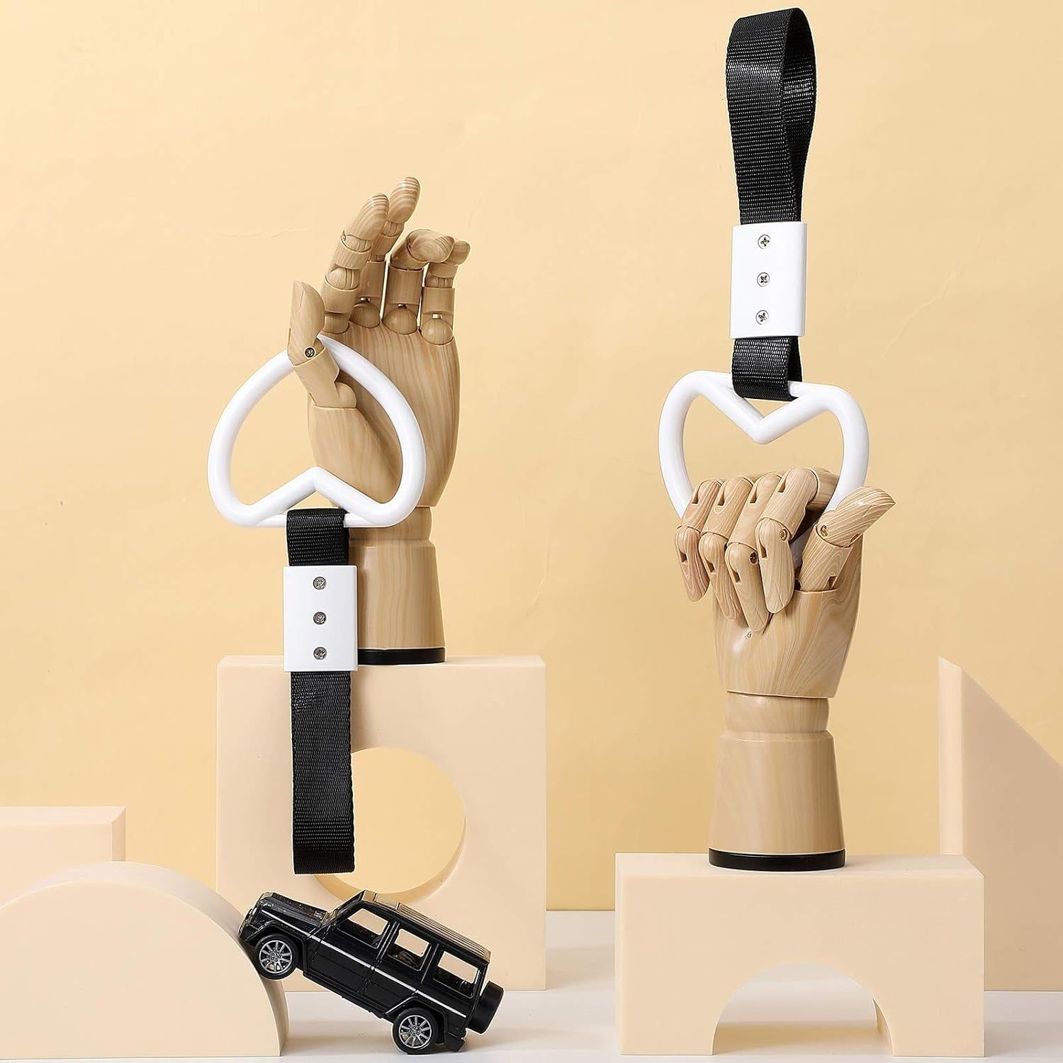 2PCS Heart Handle Straps – Rear Bumper Drift Rings 💔🚙