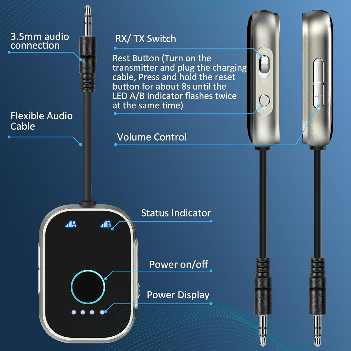 🎧 2-in-1 Bluetooth 5.3 Transmitter & Receiver – Connect AirPods, Gym Gear, or Car Audio Wirelessly ⚡🎵