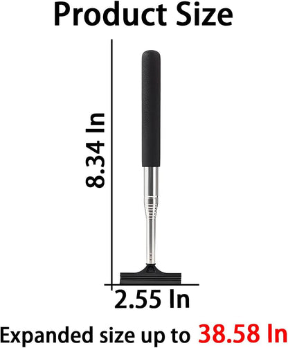 Ultimate Car Rearview Mirror Wiper - Retractable Auto Glass Squeegee with Telescopic Rod, Portable Water Cleaner for All Vehicles (Black)