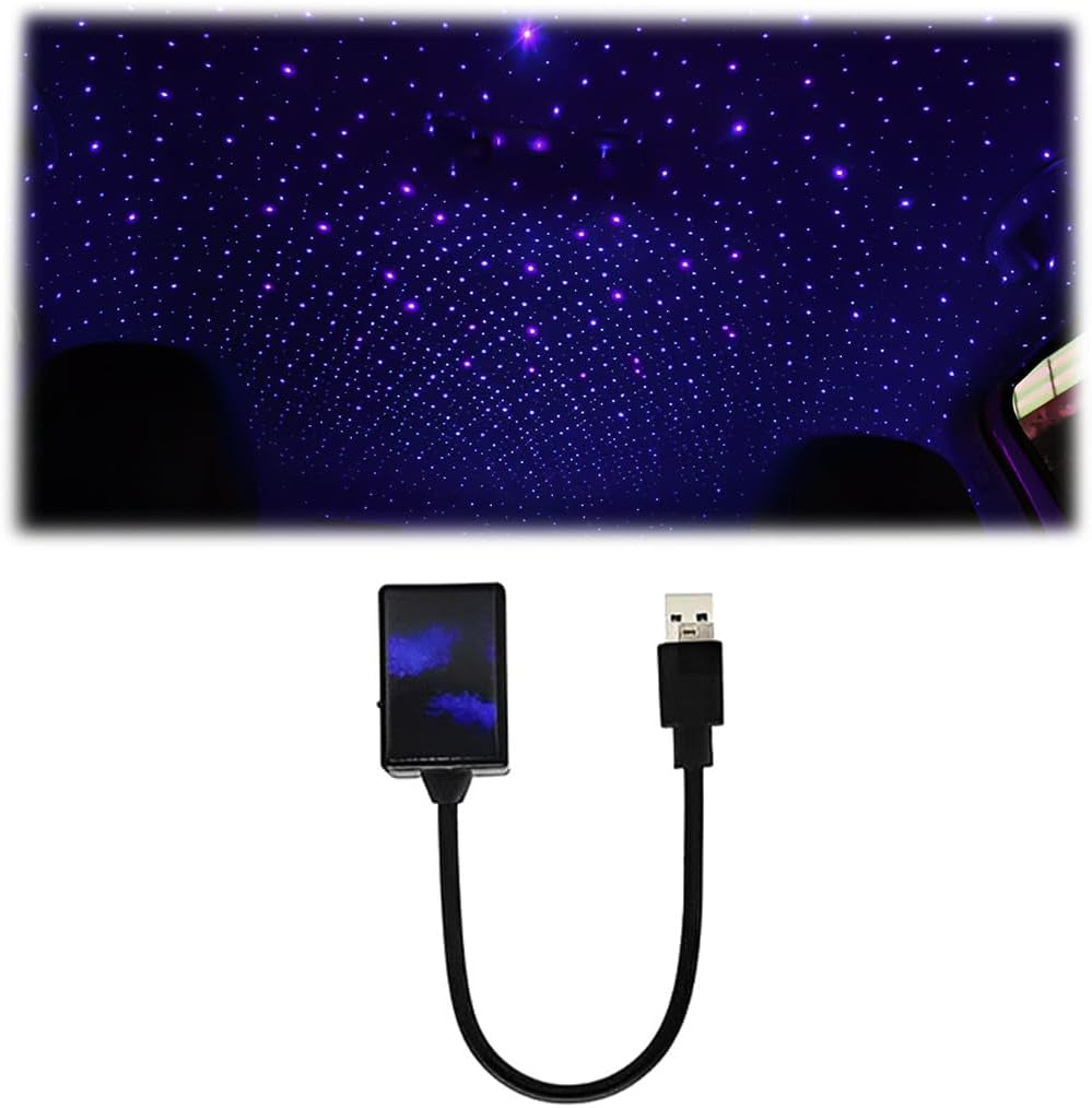 USB Car Roof Light – Sound Activated LED Star Projector 🌌💡
