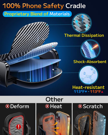 Universal  Car Phone Holder - Hands-Free Mount for Windshield, Dashboard & Air Vent - Fits All Smartphones & Cameras