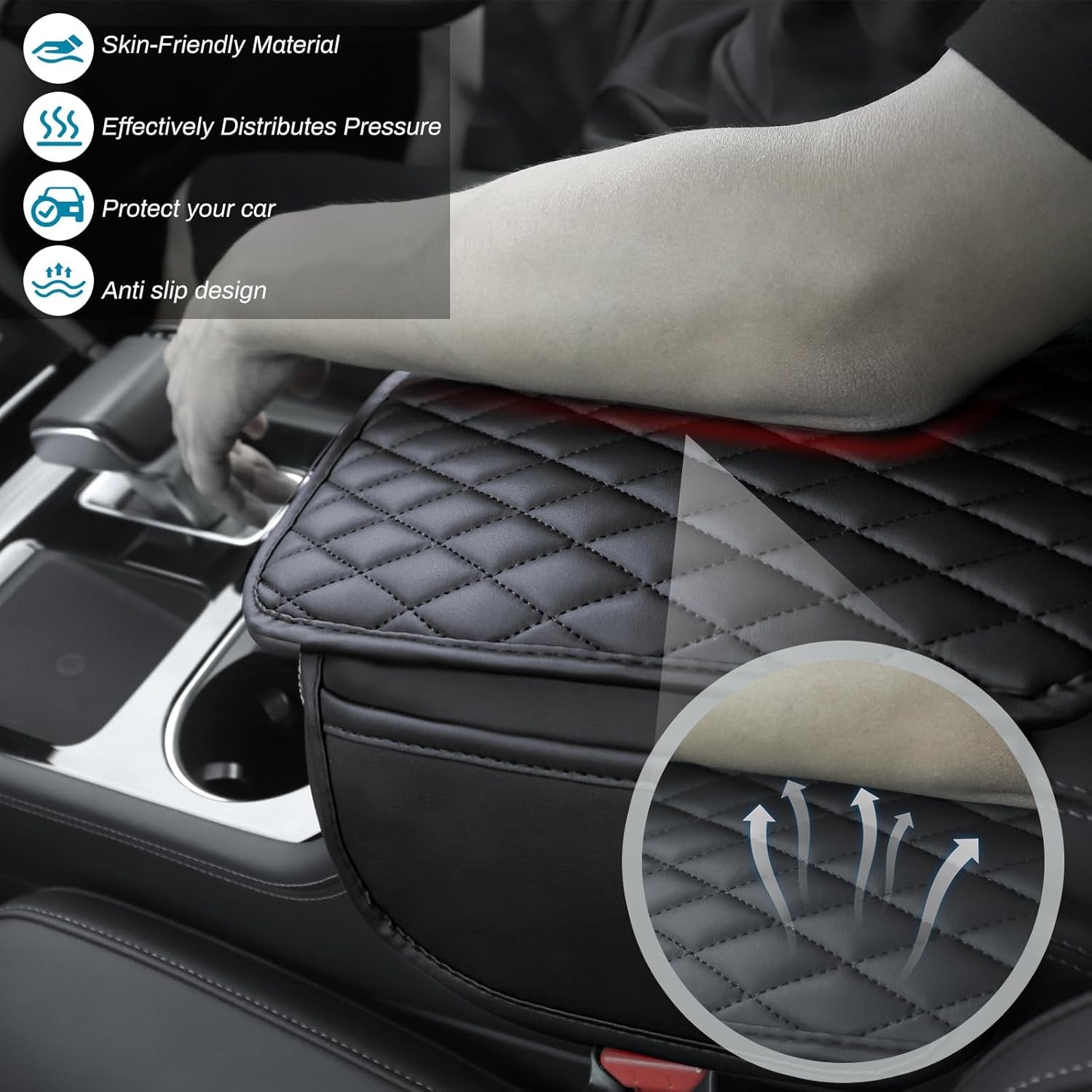 Car Center Console Cover – Microfiber Leather Armrest Protector 🧼🚙
