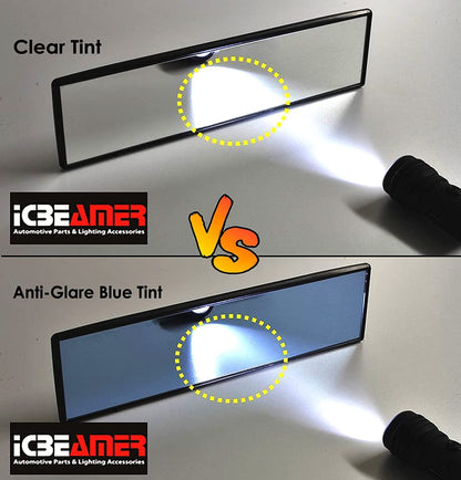 🔵 14.2” Clip-On Rear View Mirror – Wide Angle Blue Tint Anti-Glare