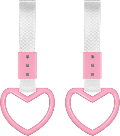2PCS Heart Handle Straps – Rear Bumper Drift Rings 💔🚙