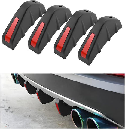 Upgrade Your Ride: 4-Piece Car Lower Bumper Lip Diffuser & Spoiler Fin Protector Kit - Universal Fit for Cars, SUVs, and Trucks
