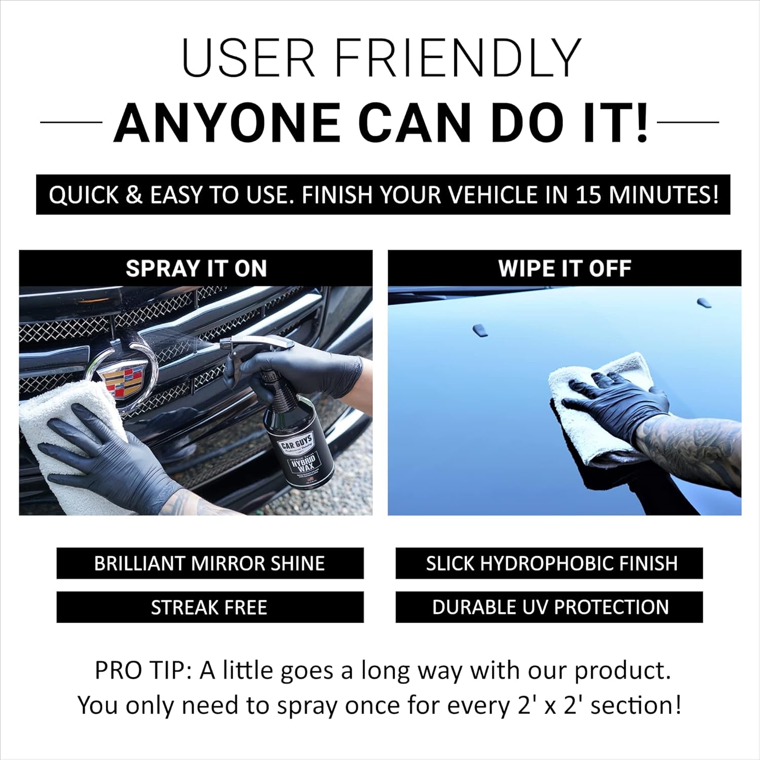 Hybrid Spray Wax – Long-Lasting Shine Safe on All Surfaces 💎✨