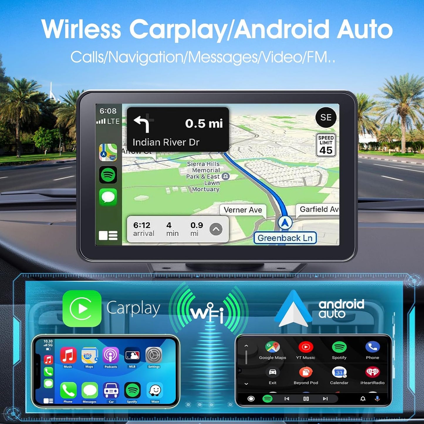 7” Wireless CarPlay Touchscreen Stereo – Mirror Link, Bluetooth, Backup Camera 🖥️🎶
