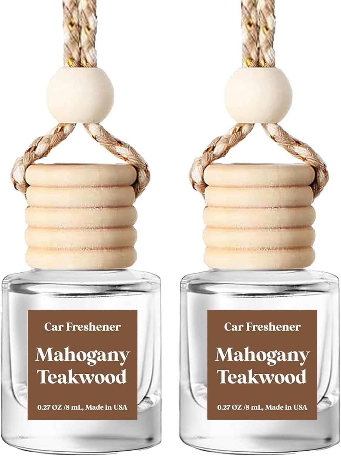 C Classy Car Air Freshener Hanging 2 Pack, Mahogany Teakwood Essential Oil Diffuser for C Ar, Cute Air Fresheners, Long-Lasting Fragrance, Car Air Fresheners for Women & Men Gift, Made in USA