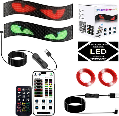LED Devil Eyes Car Light – USB Powered Remote Control Panel 👹💡
