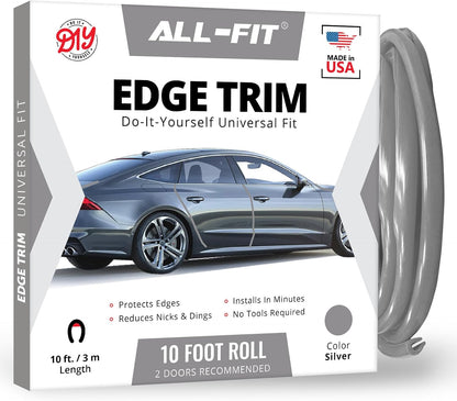 All-Fit Universal Car Door Edge Protector - Flexible DIY Trim to Prevent Scratches & Dings (10 Ft - Red)