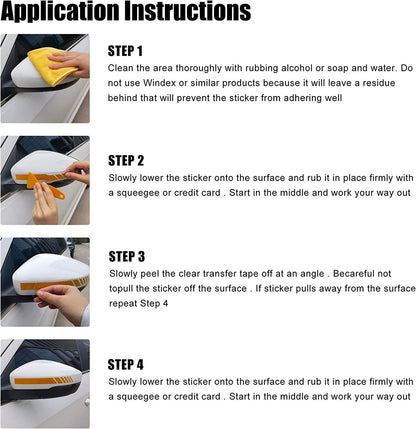 4PCS Rear View Mirror Decals – Black Carbon Look Car Stickers ⚫🚘