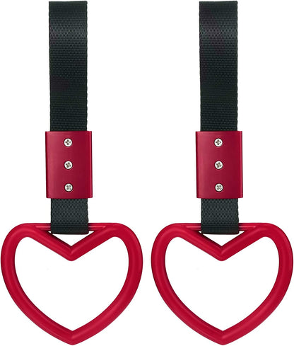 2PCS Heart Handle Straps – Rear Bumper Drift Rings 💔🚙