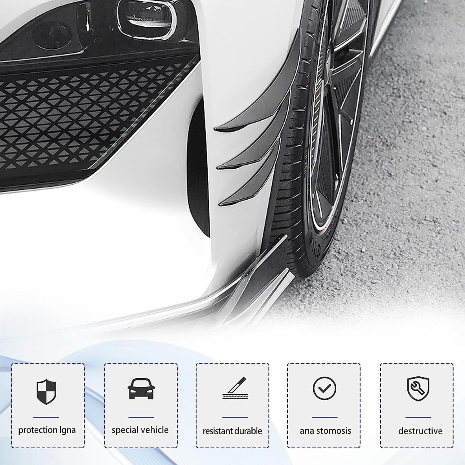 6PCS Universal Car Bumper Canards – Front Lip Splitter Kit 🏎️💨