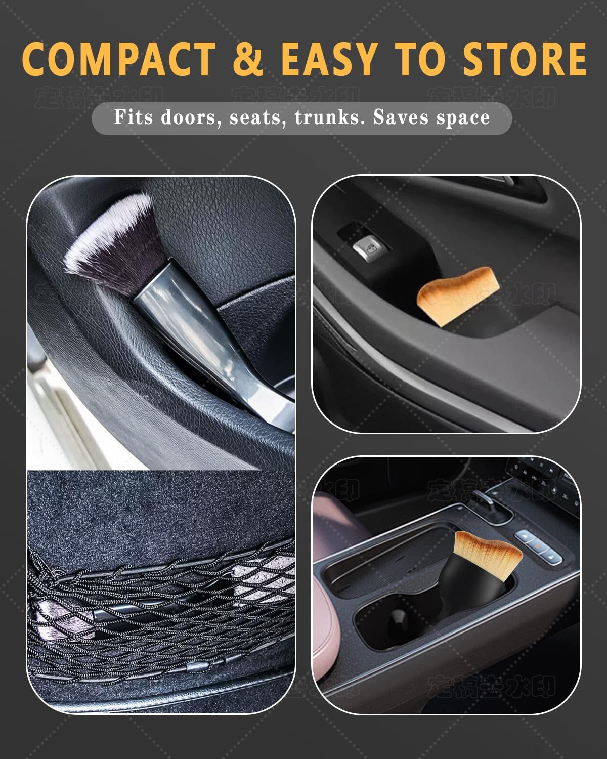 3PCS Auto Interior Detail Set – Scratch-Free Brushes & Duster 🌀🧼