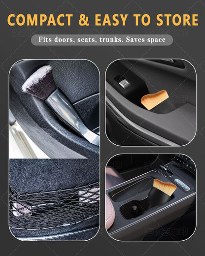 3PCS Auto Interior Detail Set – Scratch-Free Brushes & Duster 🌀🧼