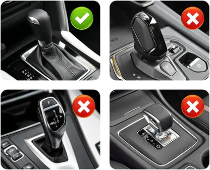 Stylish Black/Red Leather Gear Shift Cover with Diamond Embroidery - Universal Protection for Cars, Trucks, and SUVs!