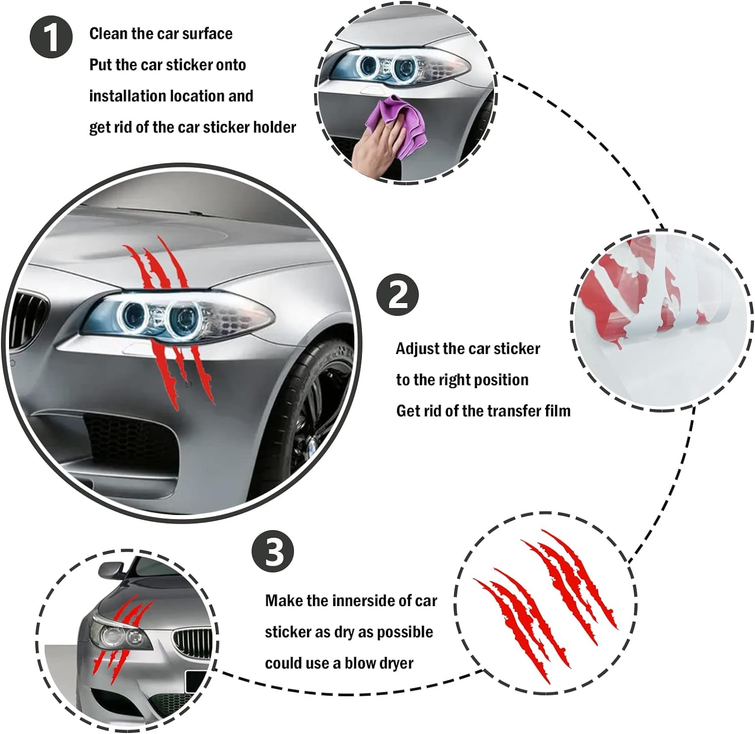 Transform Your Ride with 2PCS Red Claw Mark Decals – Perfect for Cars, SUVs, Trucks, & Motorcycles!