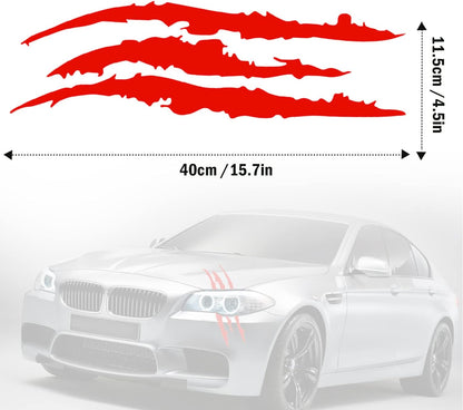 Transform Your Ride with 2PCS Red Claw Mark Decals – Perfect for Cars, SUVs, Trucks, & Motorcycles!