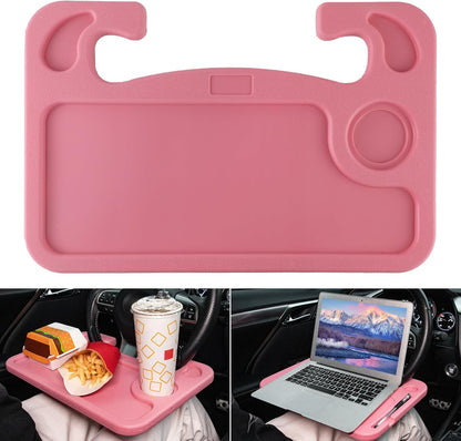 Multi-Functional Car Steering Wheel Desk - Ultimate Travel Accessory for Laptop, Eating, and More! (Black)
