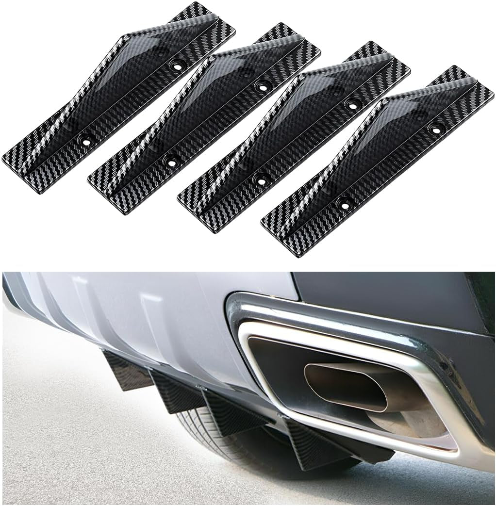 Upgrade Your Ride: 4-Piece Car Lower Bumper Lip Diffuser & Spoiler Fin Protector Kit - Universal Fit for Cars, SUVs, and Trucks
