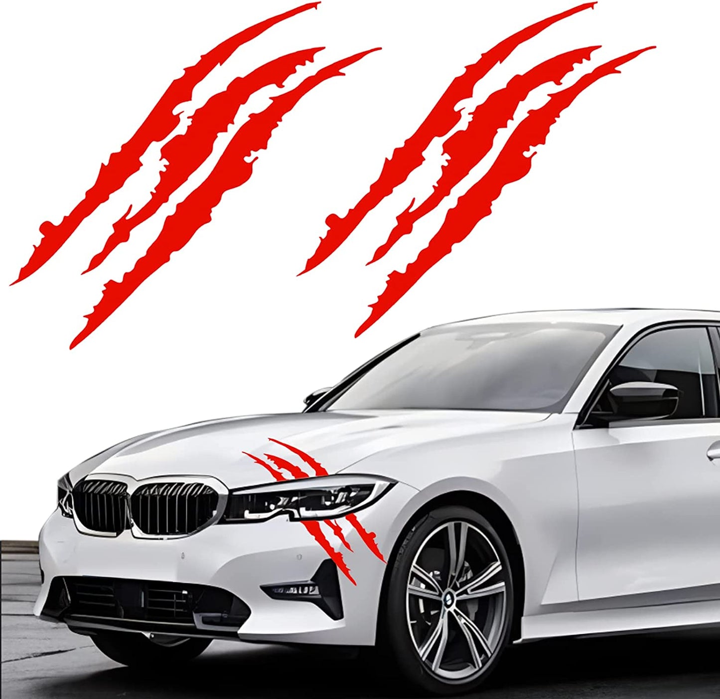 Transform Your Ride with 2PCS Red Claw Mark Decals – Perfect for Cars, SUVs, Trucks, & Motorcycles!