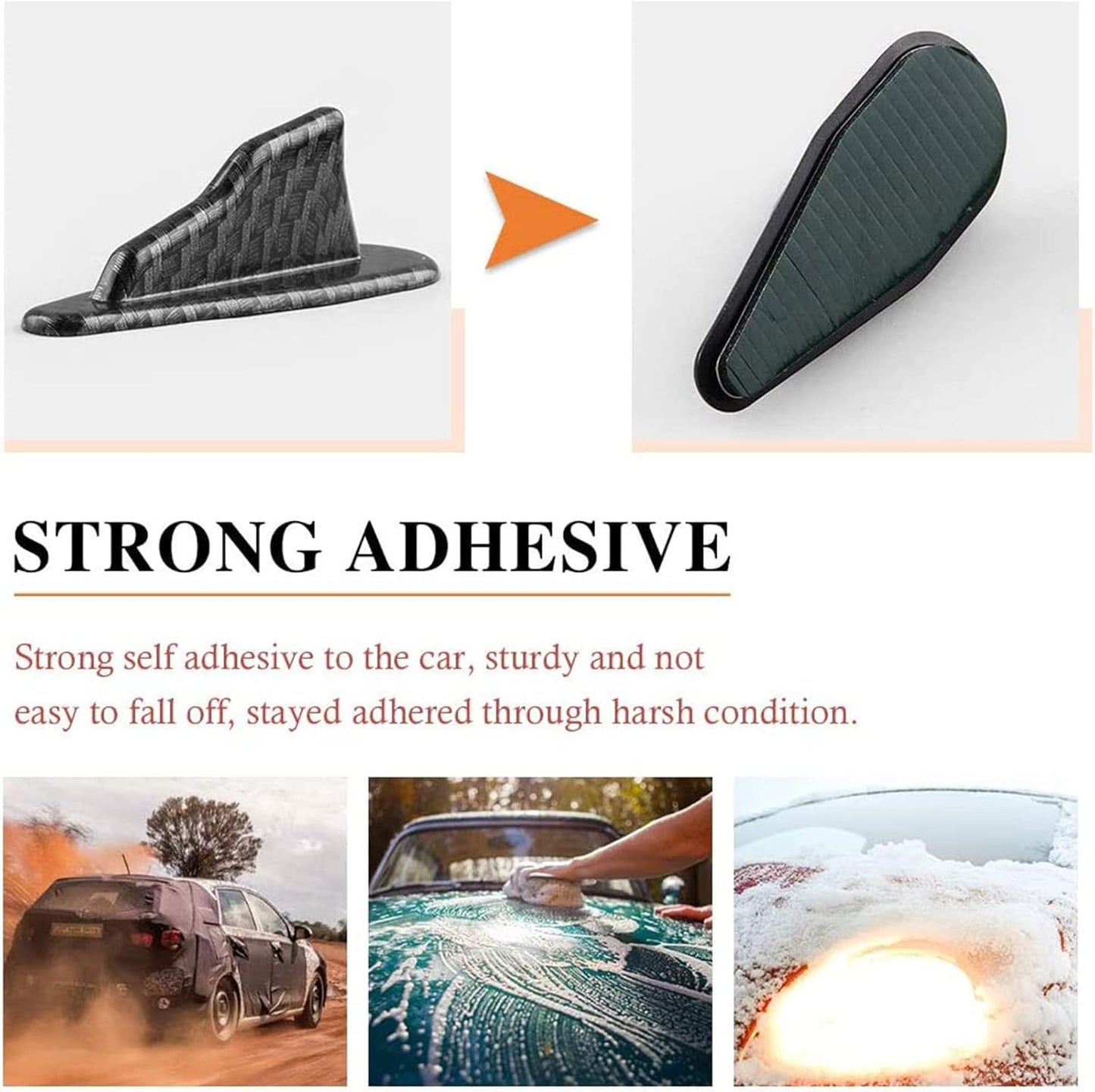 Upgrade Your Ride:  10-Piece Shark Fin Diffuser Kit - Carbon Fiber Style for Spoiler Roof Wings & Enhanced Airflow