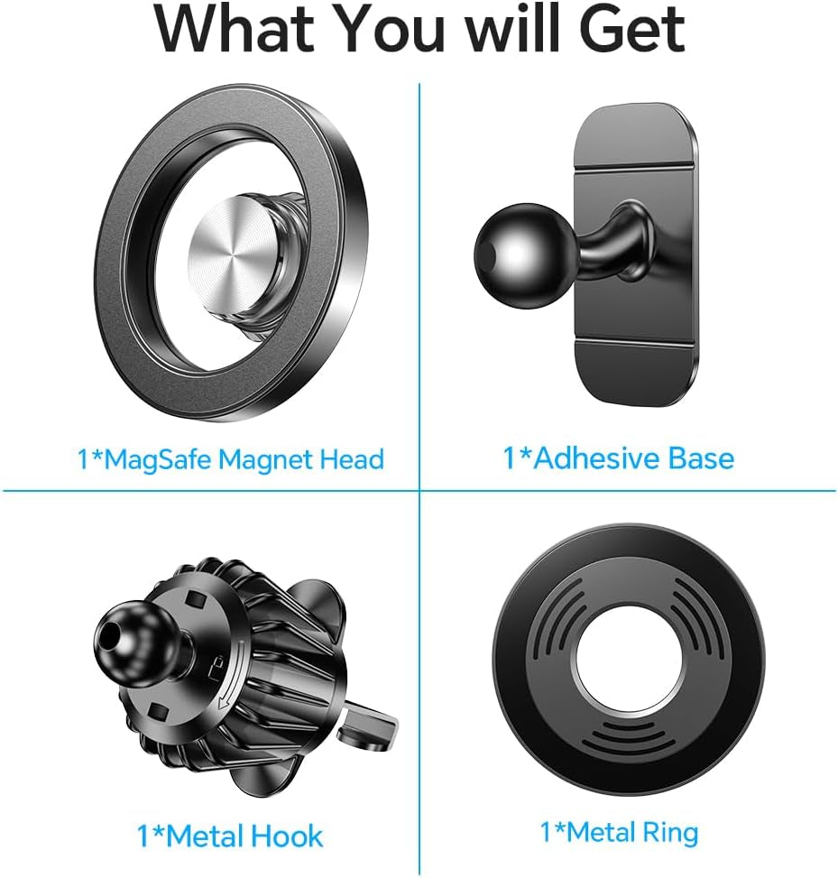 MagSafe Car Mount — 360° Magnetic Phone Holder for Car (Strong Grip, One-Hand Use)