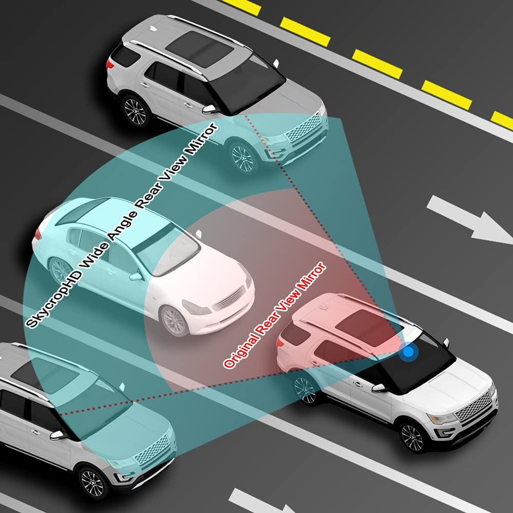 🪞 Frameless Anti-Glare Rearview Mirror – Panoramic Wide Interior View