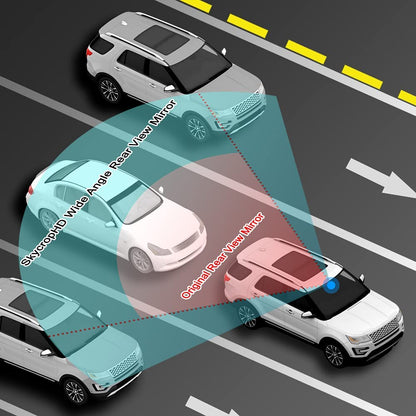 🪞 Frameless Anti-Glare Rearview Mirror – Panoramic Wide Interior View