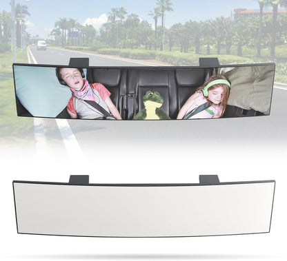 👶 15” Rear View Mirror with Baby Mirror – Panoramic Blind Spot Extender