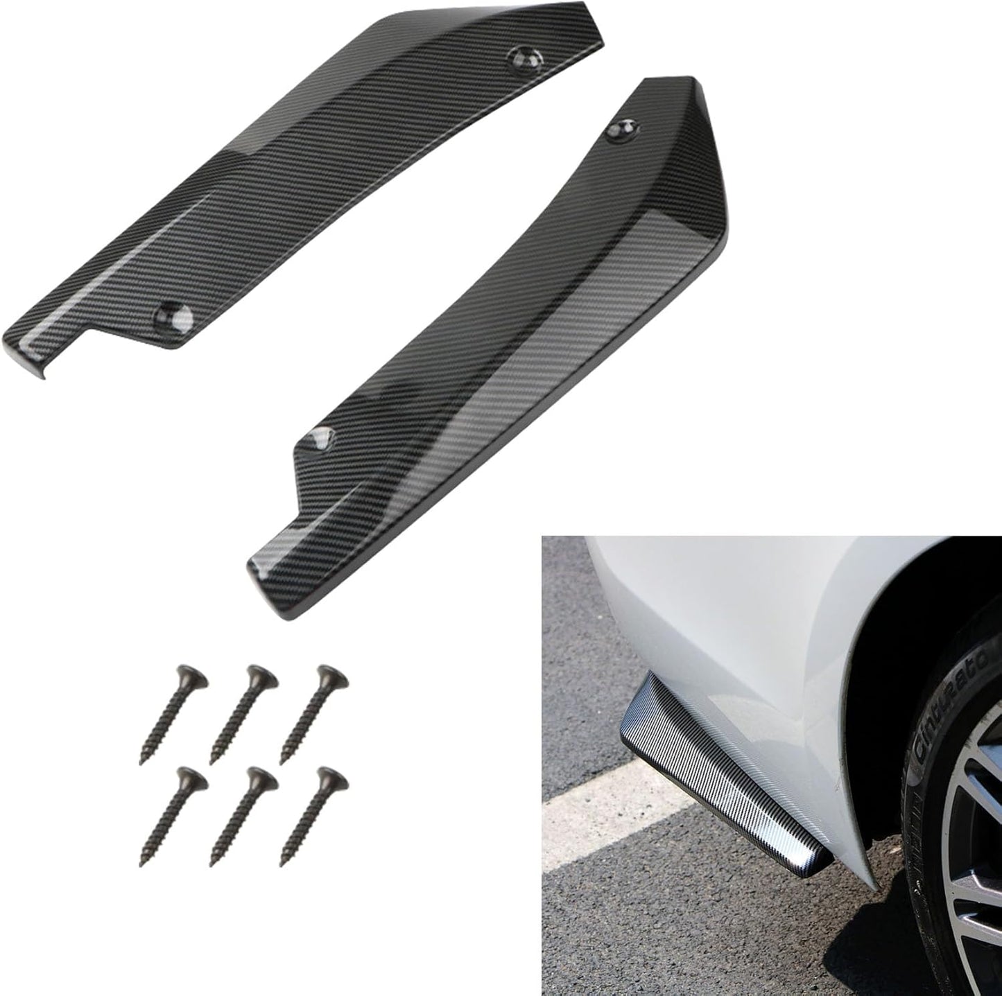 2PCS Rear Bumper Splitter Protectors – Universal Black Diffuser 🧱🚗