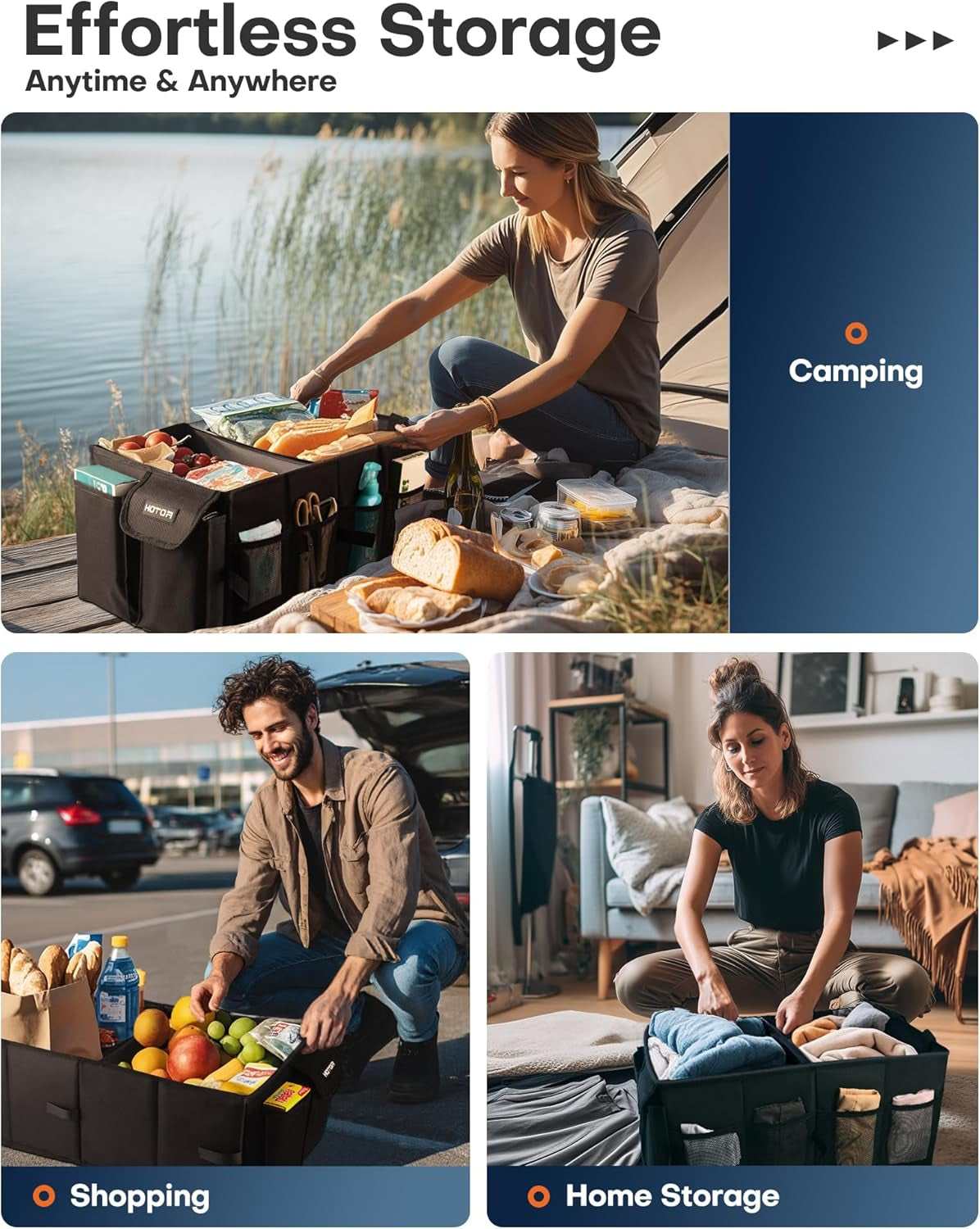 🧳 Foldable Trunk Organizer – Sturdy Car Storage Box for SUVs & Sedans