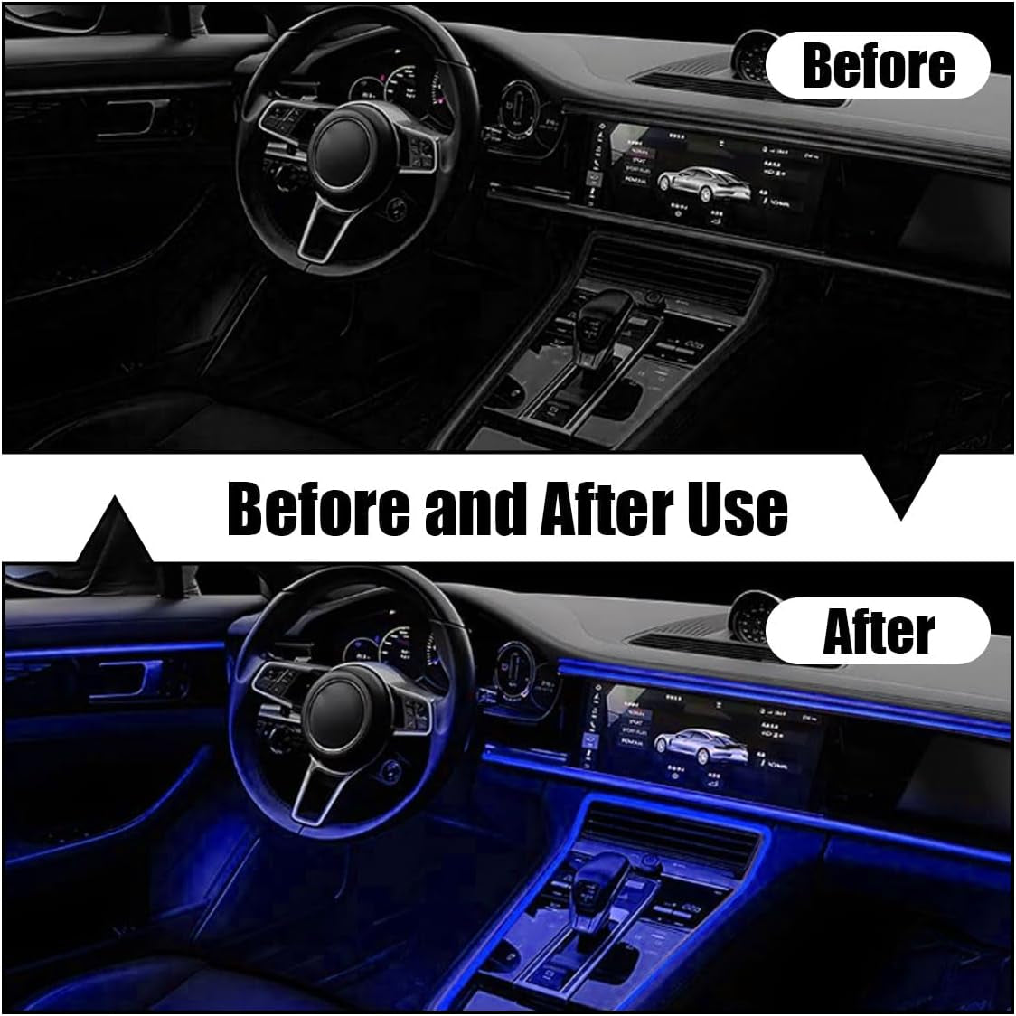 ⚡ EL Wire Neon Interior Car Lights – 16FT USB Glow Strip with Fuse Protection, Smooth Ambient Edge Lighting 🔵✨