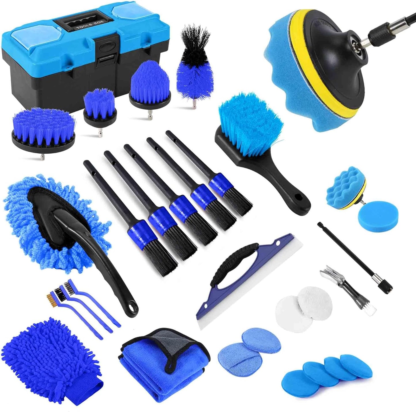 35PCS Car Detailing Kit – Complete Cleaning Toolbox for Interior & Exterior 🧰🚗