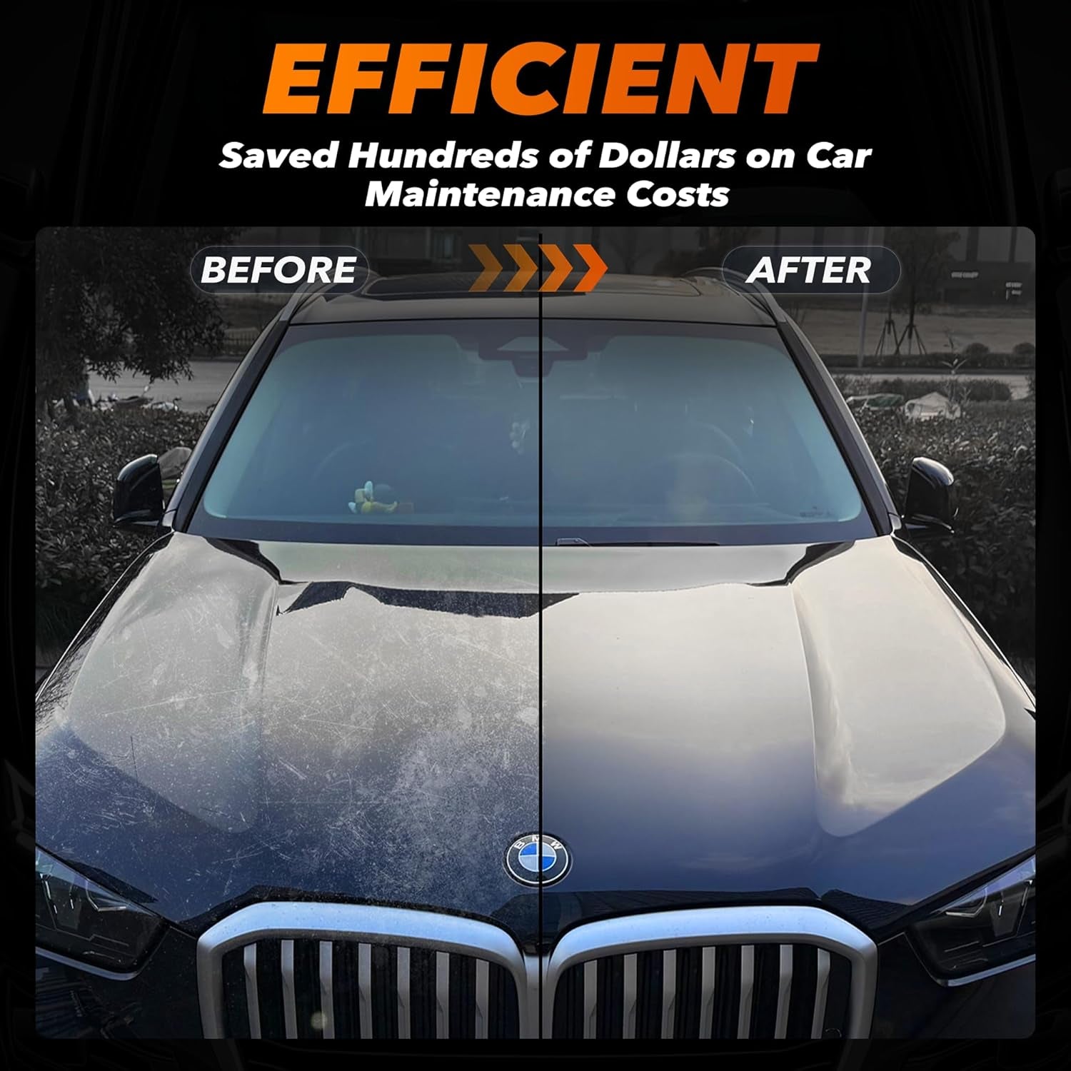 6-Inch 1600W Rotary Car Buffer Polisher (7 Speeds, 6 Pads)