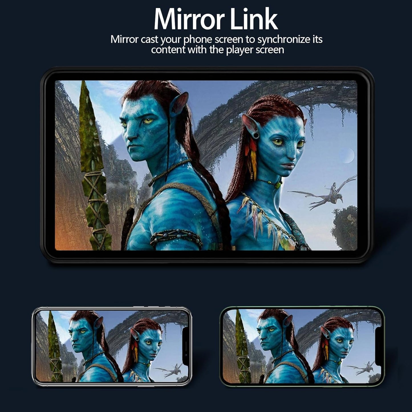 Wireless Car Stereo Compatible with Apple Carplay and Android Auto,7" HD Portable Bluetooth Carplay Touch Screen for Car,With Backup Camera Car Play for All Cars