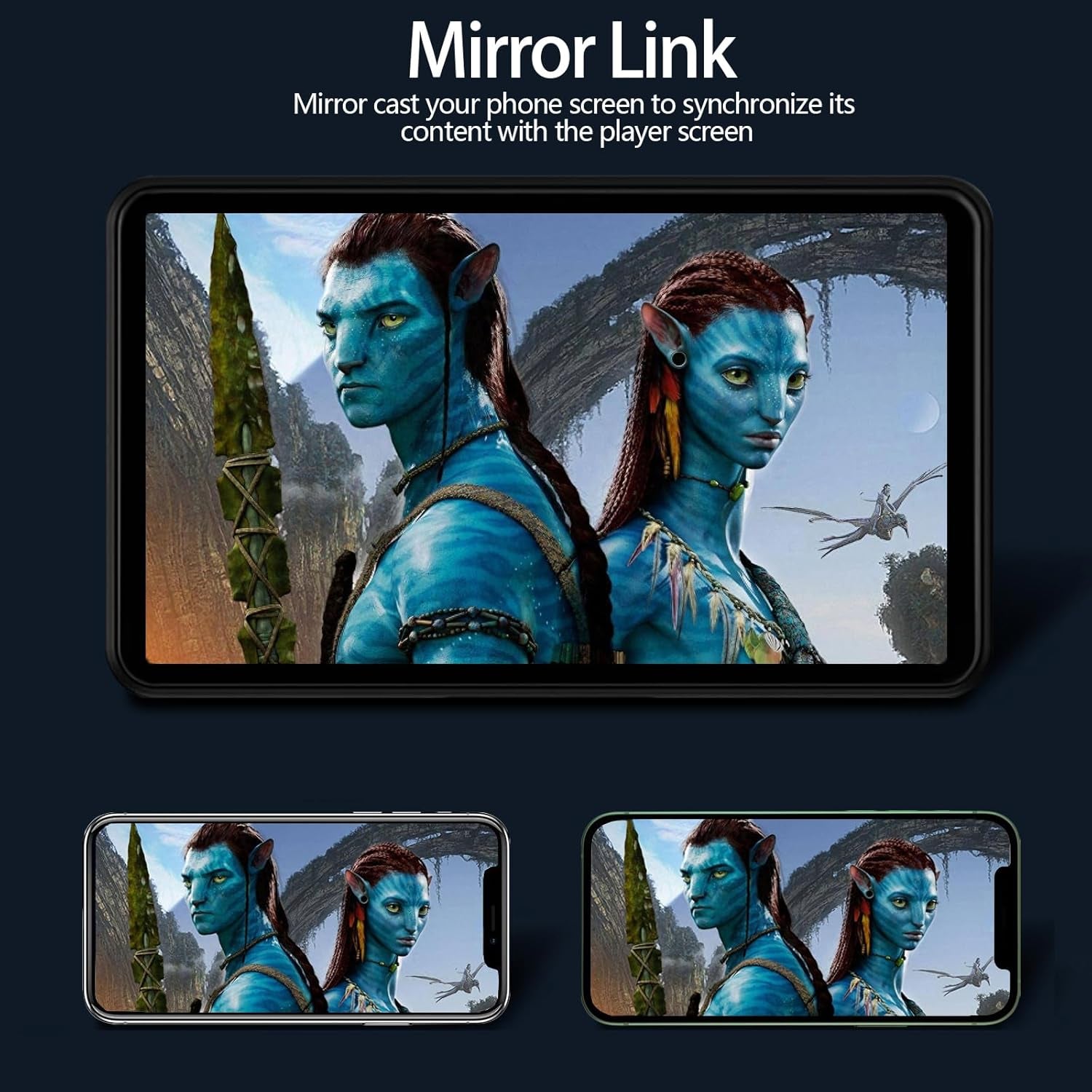 Wireless Car Stereo Compatible with Apple Carplay and Android Auto,7" HD Portable Bluetooth Carplay Touch Screen for Car,With Backup Camera Car Play for All Cars