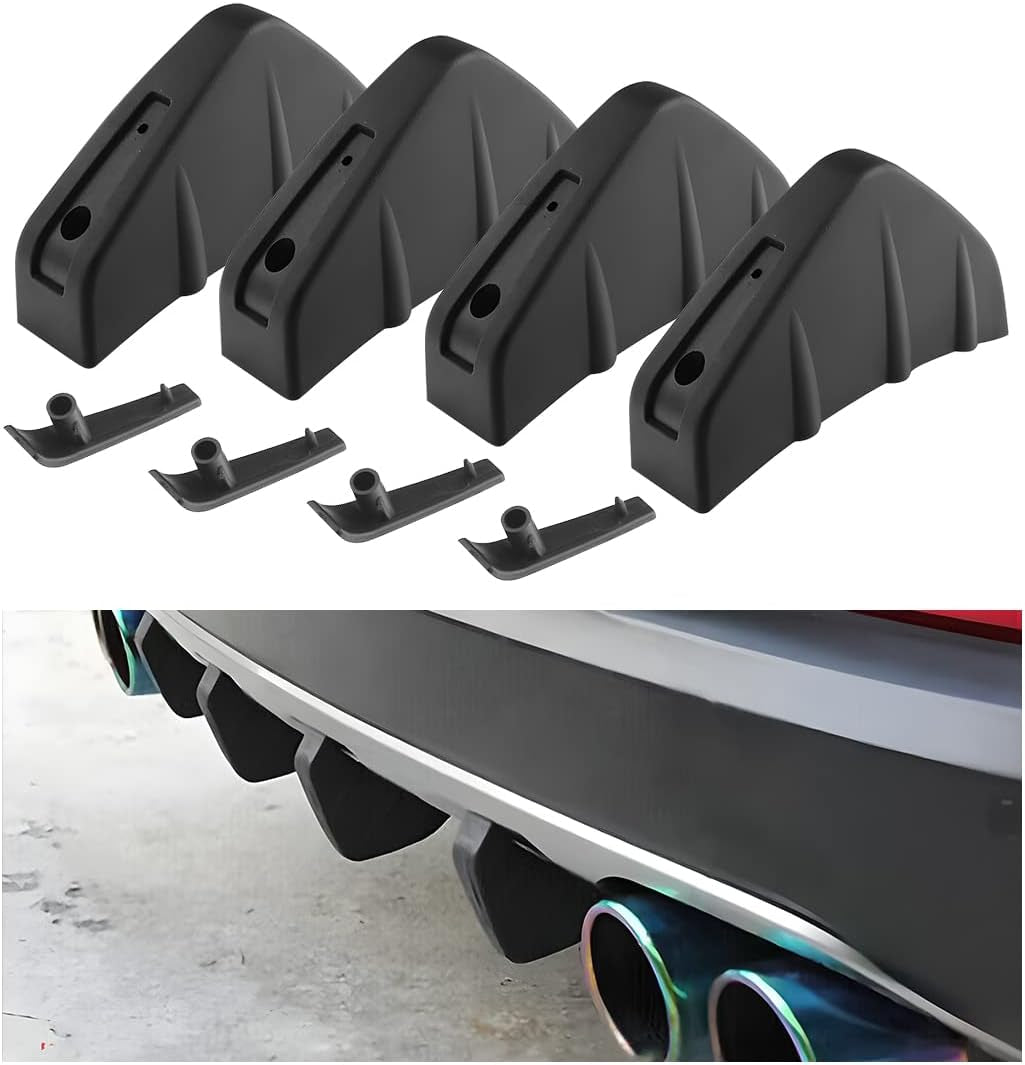 Upgrade Your Ride: 4-Piece Car Lower Bumper Lip Diffuser & Spoiler Fin Protector Kit - Universal Fit for Cars, SUVs, and Trucks