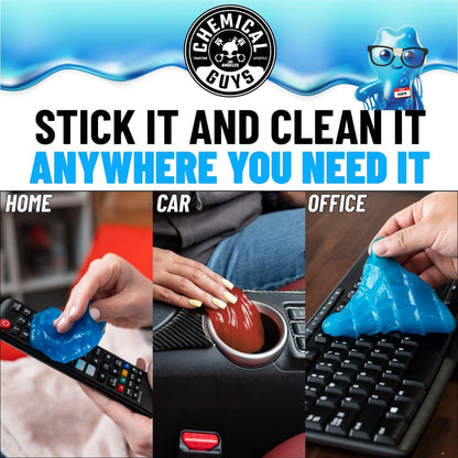 Sticky Icky Car Cleaning Gel - Green Apple & Sweet Strawberry Scent, 2 Pack Detailing Kit for Dust, Crevices & Keyboard Cleaning