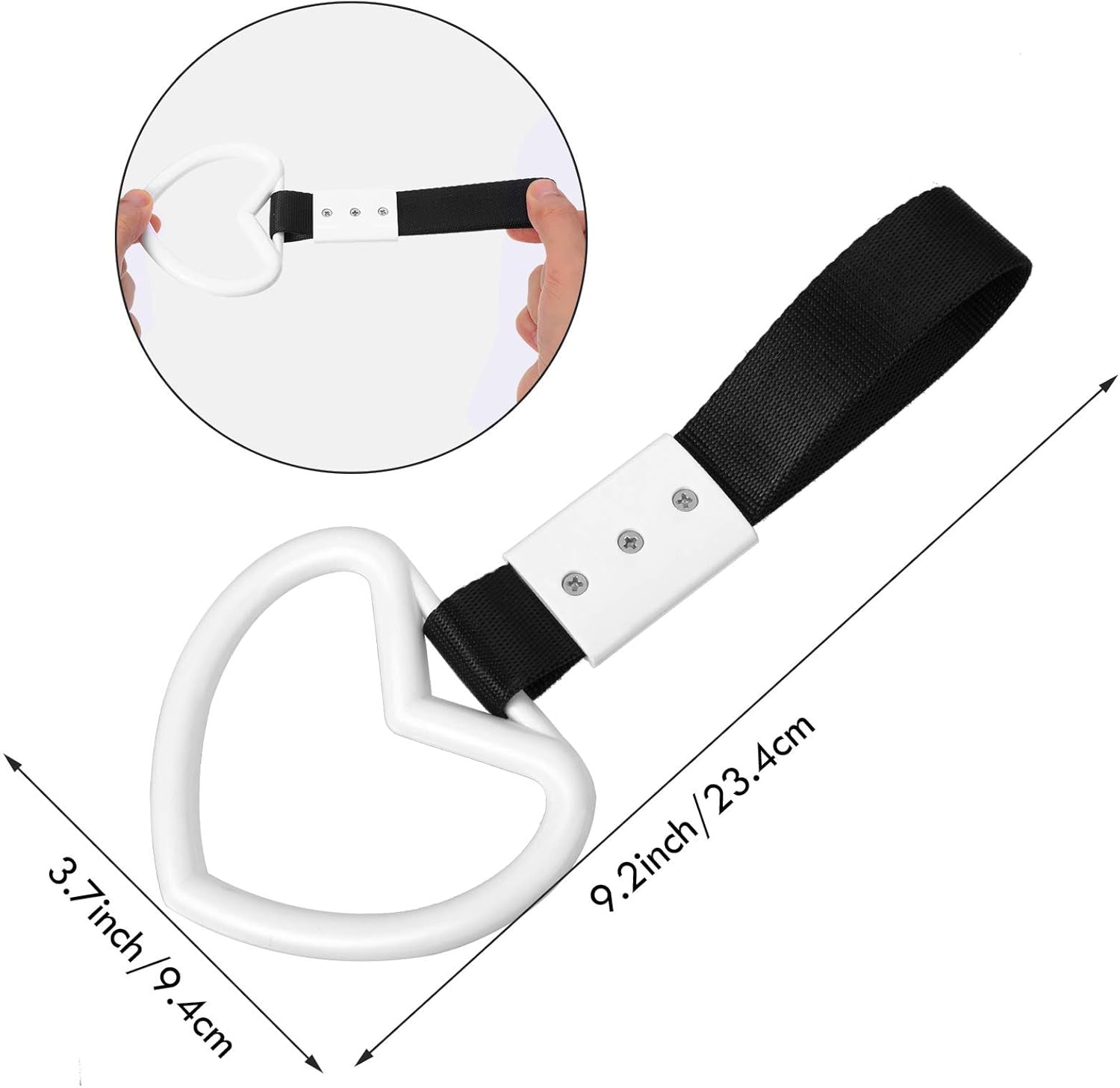 2PCS Heart Handle Straps – Rear Bumper Drift Rings 💔🚙