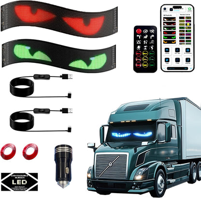 LED Devil Eyes Car Light – USB Powered Remote Control Panel 👹💡