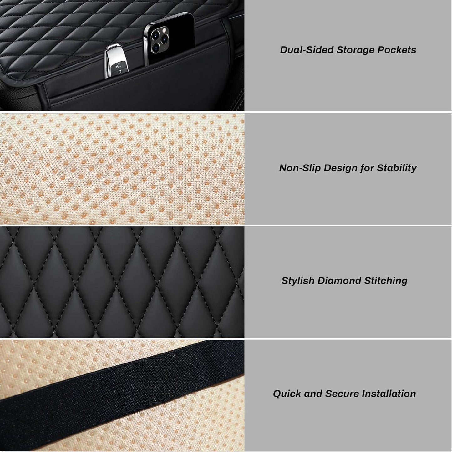 Car Center Console Cover – Microfiber Leather Armrest Protector 🧼🚙