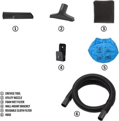 ® AA155 1.5-Gallon 2 Peak HP Portable Wet/Dry Vacuum, Orange