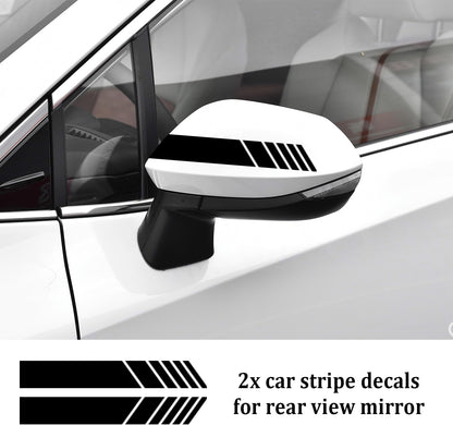 6PCS Car Racing Stripe Kit – Hood, Side & Mirror Decals ⚡🏎️