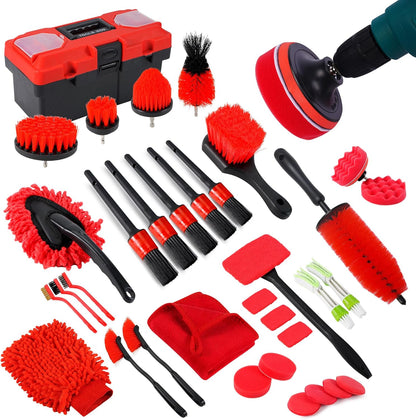 35PCS Car Detailing Kit – Complete Cleaning Toolbox for Interior & Exterior 🧰🚗