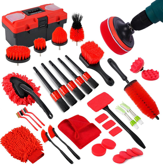 35PCS Car Detailing Kit – Complete Cleaning Toolbox for Interior & Exterior 🧰🚗