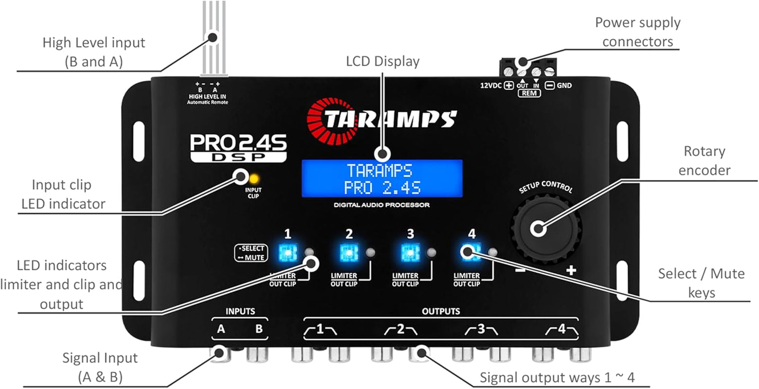 🎚 Pro 2.45 DSP Digital Sound Processor – Studio-Level EQ Tuning for 2 & 4 Channel Amps 🎧⚙️