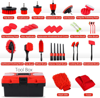 35PCS Car Detailing Kit – Complete Cleaning Toolbox for Interior & Exterior 🧰🚗