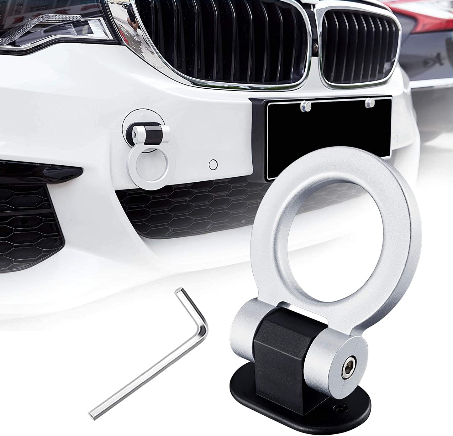 Red Tow Hook Style Sticker – Universal Car Bumper Decoration 🔴⚙️