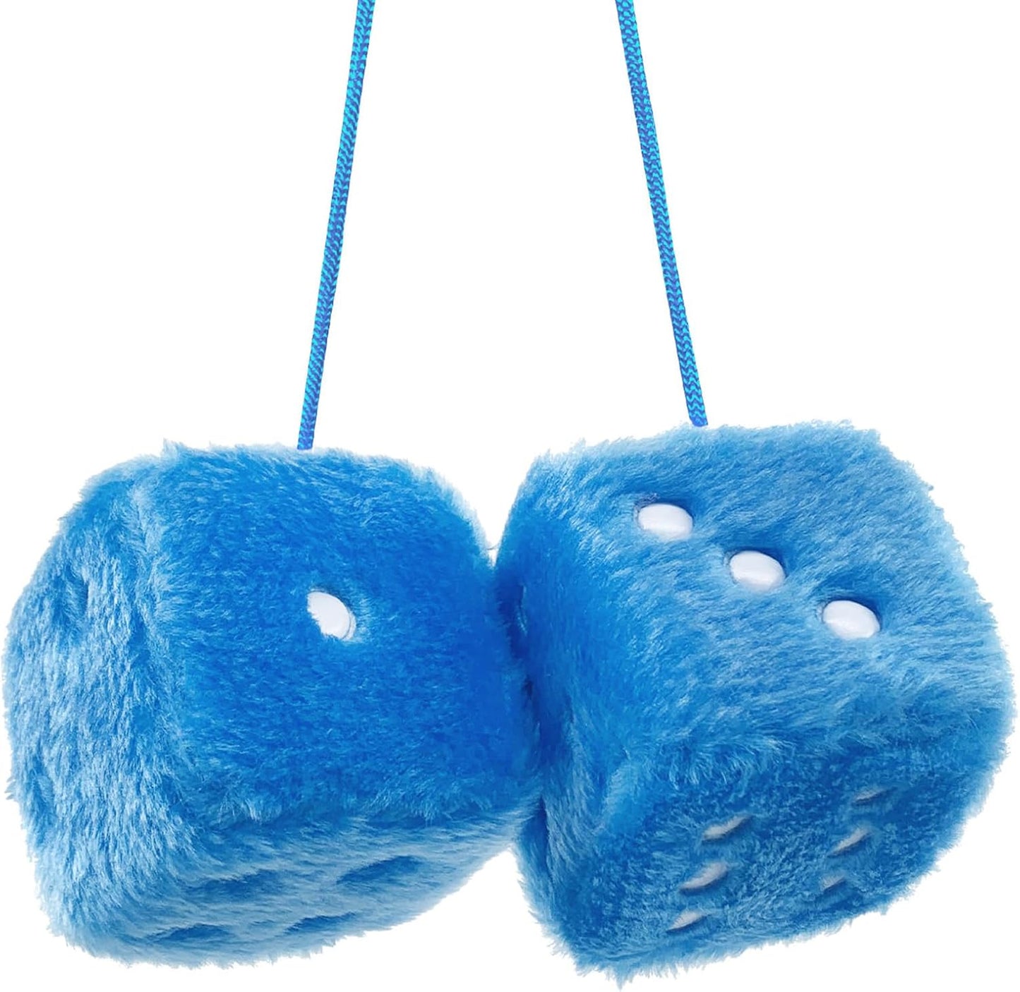 Black Fuzzy Dice – Retro Hanging Car Mirror Decoration 🎲🖤